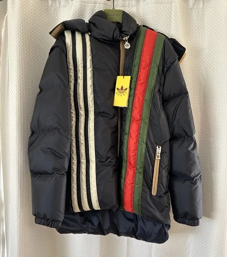 NWT Gucci x adidas Down Puffer Jacket – Navy (Style 713712 ZALUJ 4210) - product listing photo