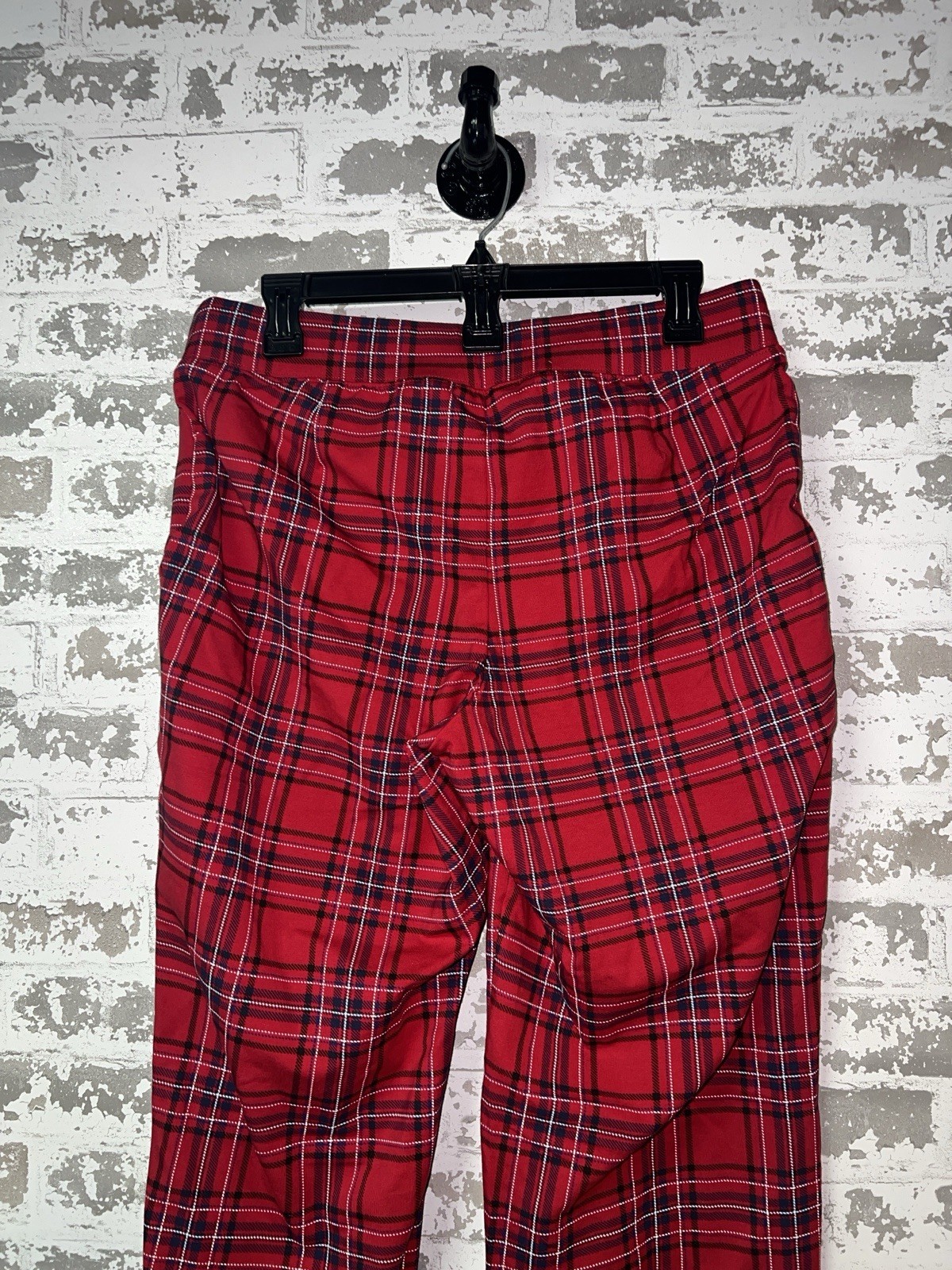 NEW!  D&Co. Red Black White Plaid Straight Leg Dress Pants - Size Large