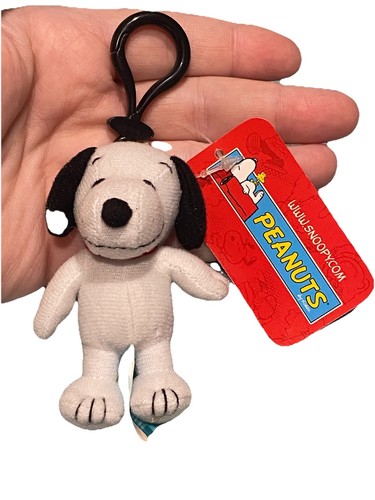 Mini clip de llavero de felpa Peanuts Snoopy nuevo con etiquetas D 12
