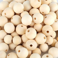 200Pcs Runde Holzperlen 16Mm NatüRliche Holz Perlen Zum AuffäDeln, NatüRliche Lo