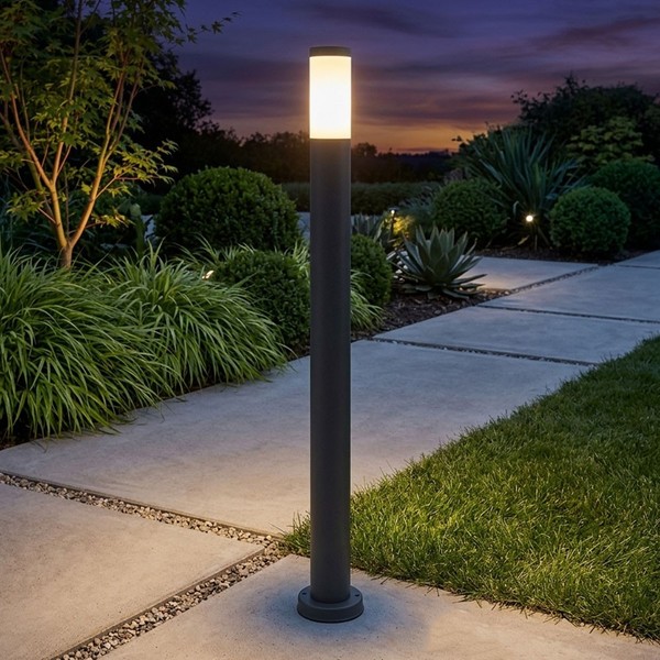 Stehlampe AußEnleuchte Wegeleuchte Led Edelstahl Anthrazit Garten Pollerlampe-image