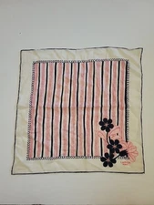 Vintage Scarf Handkerchief Lanvin Paris Red White Blue Made in France