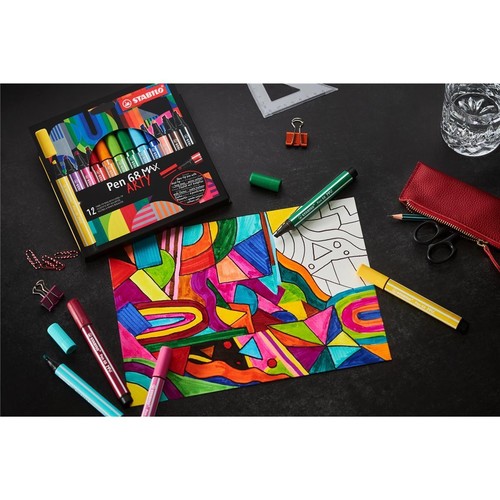 Premium-Filzstift mit dicker Keilspitze - STABILO Pen 68 MAX - Einzelstift ... - 第 4/8 張圖片