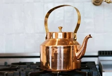 Gallery and Fen - English Copper Tea Kettle CRP-163  6" wide x 6" tall