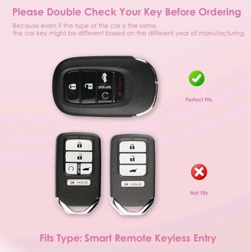Honda Key Fob Cover With Diamond Bling Keychain Heart Silver Clear 2022 - 2025 - Picture 3 of 4