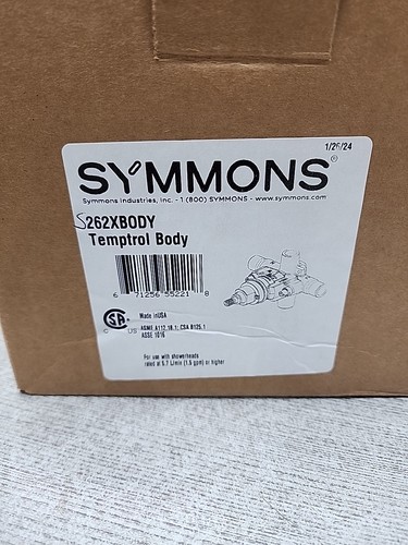 Symmons S262XBODY Brass Temptrol Brass Tub & Shower Valve With Service Stops - Picture 14 of 14