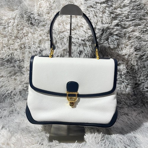 Celine Leather Handbag Bicolor White Black Crossbody Used Authentic