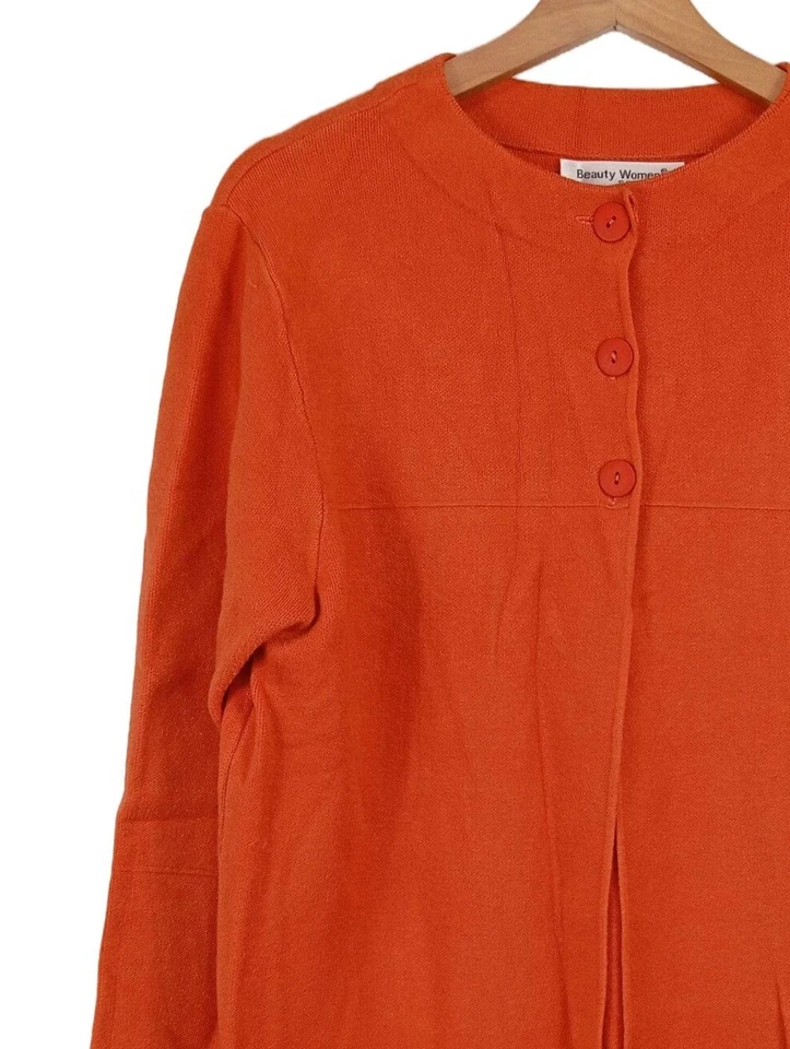 BEAUTY WOMEN Cárdigan Mujeres Chaqueta Talla EU 36 naranja claro look casual - Imagen 3 de 4
