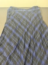 VTG Gap Navy Blue Plaid Midi Skirt 4 Winter Wool Blend Dark Academia Preppy 90s