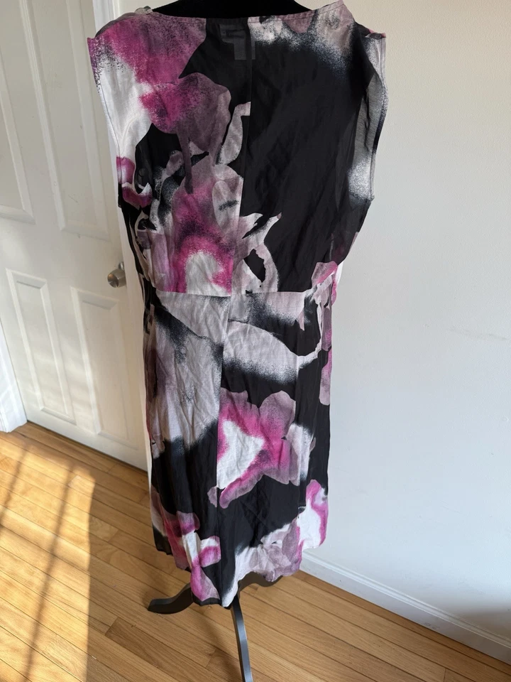Calvin Klein Women’s Black And Pink Abstract Sleeveless Dress Size 18W - Image 4 of 4