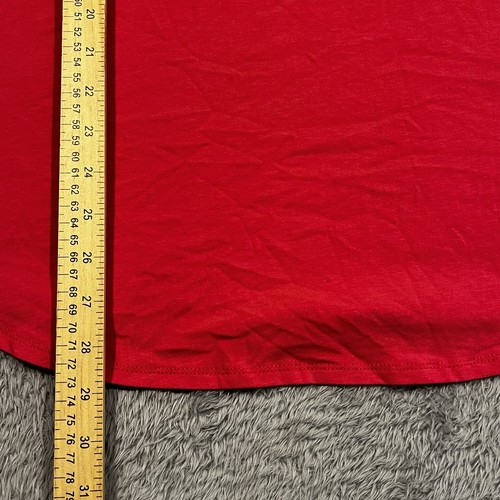 Jones & Co Short Sleeve Shirt Top Women's 1X Red Cap Sleeve Stretch - Picture 8 of 8