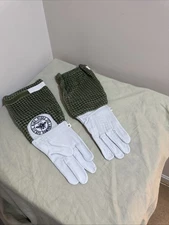 Honey Bee Vented Gloves Goat Skin Green Short MEDIUM 3 Layer Protective USA!