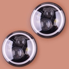 2x 7" LED Round Headlight Hi-Lo Beam Turn Signal DRL Fit For Jeep Wrangler JK TJ