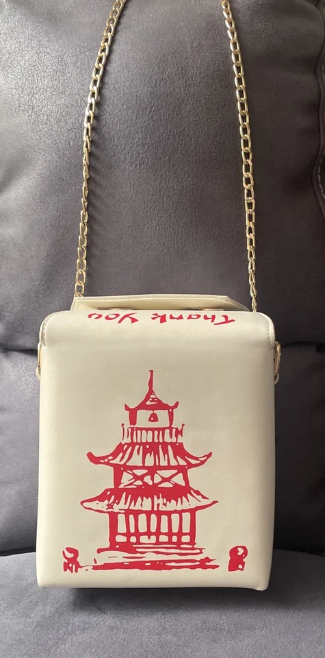 Hola 3am Caja de Comida China para Llevar Cartera de Vinilo Bolso de Mano ¡Genial y Único!  Foto 3 de 4