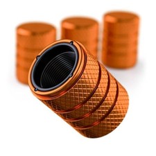 Aluminum Tire Valve Stem Caps   Anti-Rust, Premium Anodized AMBER ORANGE