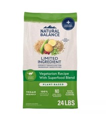 Natural Balance Limited Ingredient Adult Dry Dog Food with Vegan Plant Based,24l