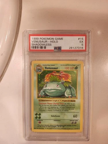 Venusaur 015/102 Base Set (Shadowless) Holo PSA 5