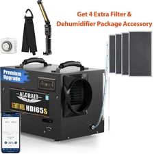 AlorAir Sentinel HDi65S 120 Pint Dehumidifier w/Pump & Hose & Wi-Fi APP Control