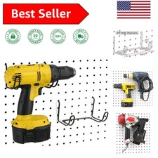 Pegboard Hooks for Power Tools - Heavy-Duty 2 Pack Drill Holder, 35 lb Capacity