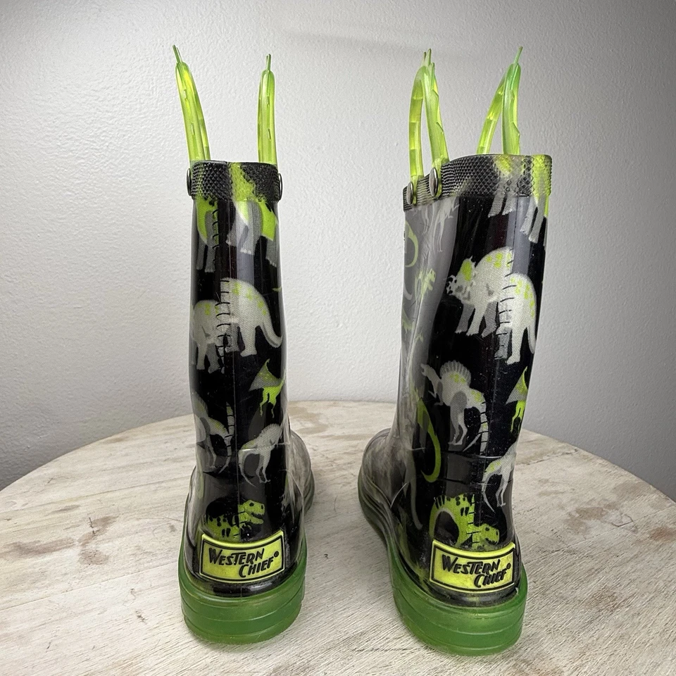 Botas de Lluvia Western Chief Niños Talla 9 Dino Verde Y Negro Envío Gratis Foto 2 de 4