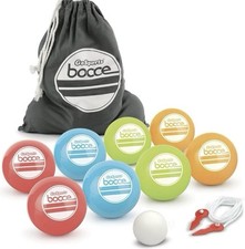 GoSports Boccia Set 8 Bälle Pallino Tasche Messseil Outdoor Spiel