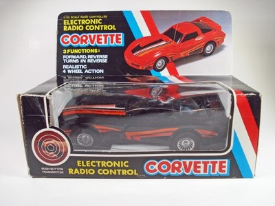 Vintage 80s Electronic Radio Control Black CORVETTE