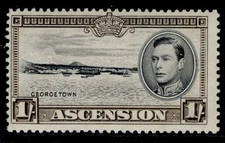 ASCENSION GVI SG44, 1s black & sepia , M MINT. Cat £22. PERF 13½