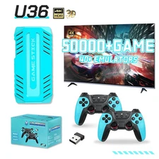 128GB 4K Video Game Console Retro 50000 Games TV Stick HDMI 2Wireless Controller