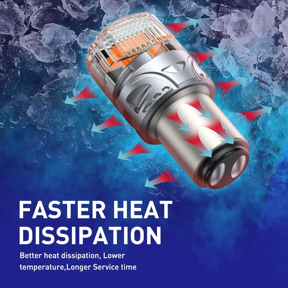 AUXITO 2X Ámbar Amarillo 7528 1157 2357A LED Señal de giro Bombilla de estacionamiento BRS Foto 4 de 4