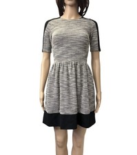 Gray Black Love Ady Womens Dress XS Short Sleeve Back Zip Made in USA GUC