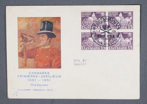 MayfairStamps Denmark FDC 1951 Block Stamp Anniversary First Day Cover aaw_49989