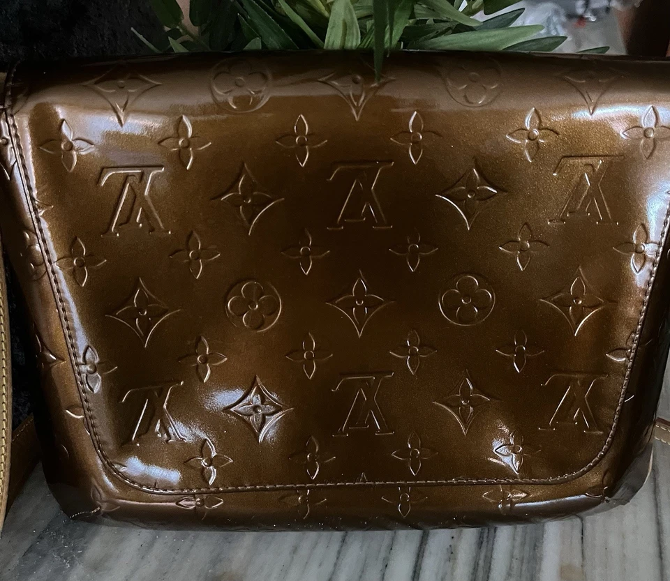 Louis Vuitton Damen Tasche Vernis Thompson Street Monogramm Clutch Bronze Braun - Bild 2 von 4