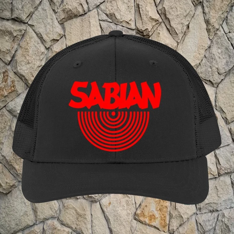 Sabian Drums Cymbals Black Trucker Hat Cap Adult Size