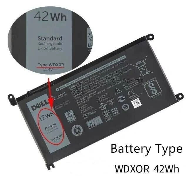 Genuine OEM WDX0R WDXOR NEW Dell Inspiron Battery 15 5567 5568 13 5368 7368 42Wh - Image 3 of 4