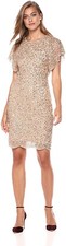 Adrianna Papell 252982 Women's Flutter Boat Neckline Cocktail Dress Size 4
