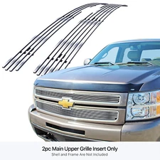 Fits 2007-2013 Chevy Silverado 1500 Upper Stainless Chrome Billet Grille Insert