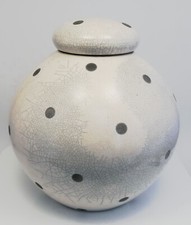 Andrew Berends Raku Ceramic Studio Pottery Covered Vase Vessel ~ Free Shipping