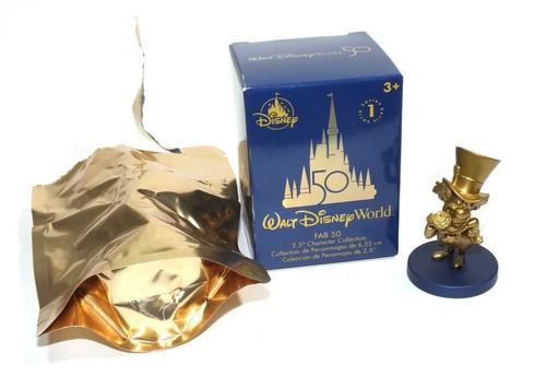 Walt Disney World 50th Anniversary Fab 50 Gold Vinyl Statue Mad Hatter Alice Toy - Picture 2 of 12
