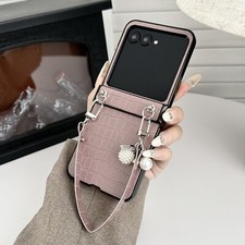 Crocodile Pattern Leather Hinge Slim Flip Case For Motorola Razr 50 40 Ultra UK