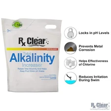 Rx Clear Swimming Pool Alkalinity Up Increaser Plus Sodium Bicarbonate - 5 lbs