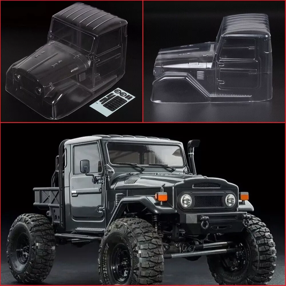 313mm Clear Crawler Body with Stickers 1/10 Off Road Truck Toyota FJ40  SCX10 II