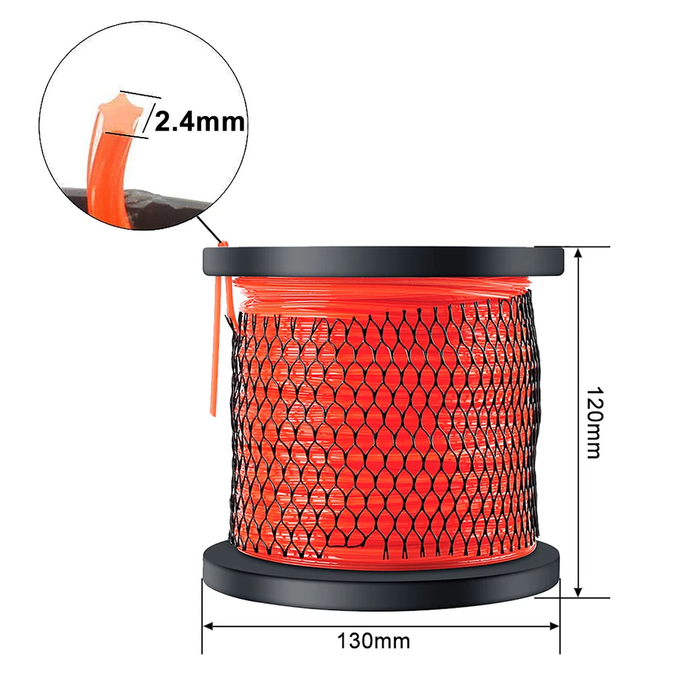 100m Mähfaden Trimmerschnur Trimmerfaden Ersatzfaden Motorsense Freischneider