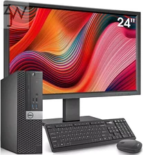 Dell Desktop Computer PC i7, up to 64GB RAM 4TB SSD 24" LCDs Windows 11/10 WiFi