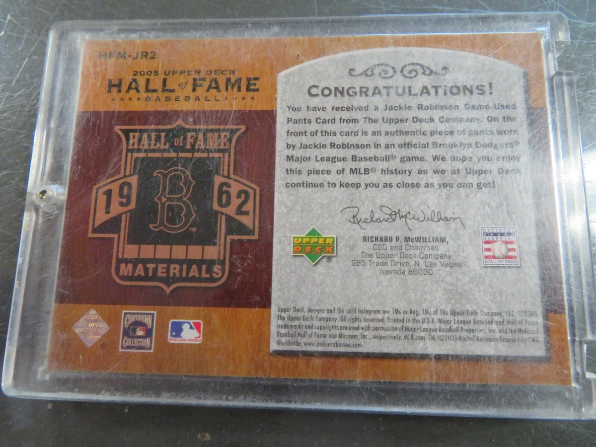 2005 Upper Deck Jackie Robinson Hall of Fame Game Used Jersey Pants /15 Mint