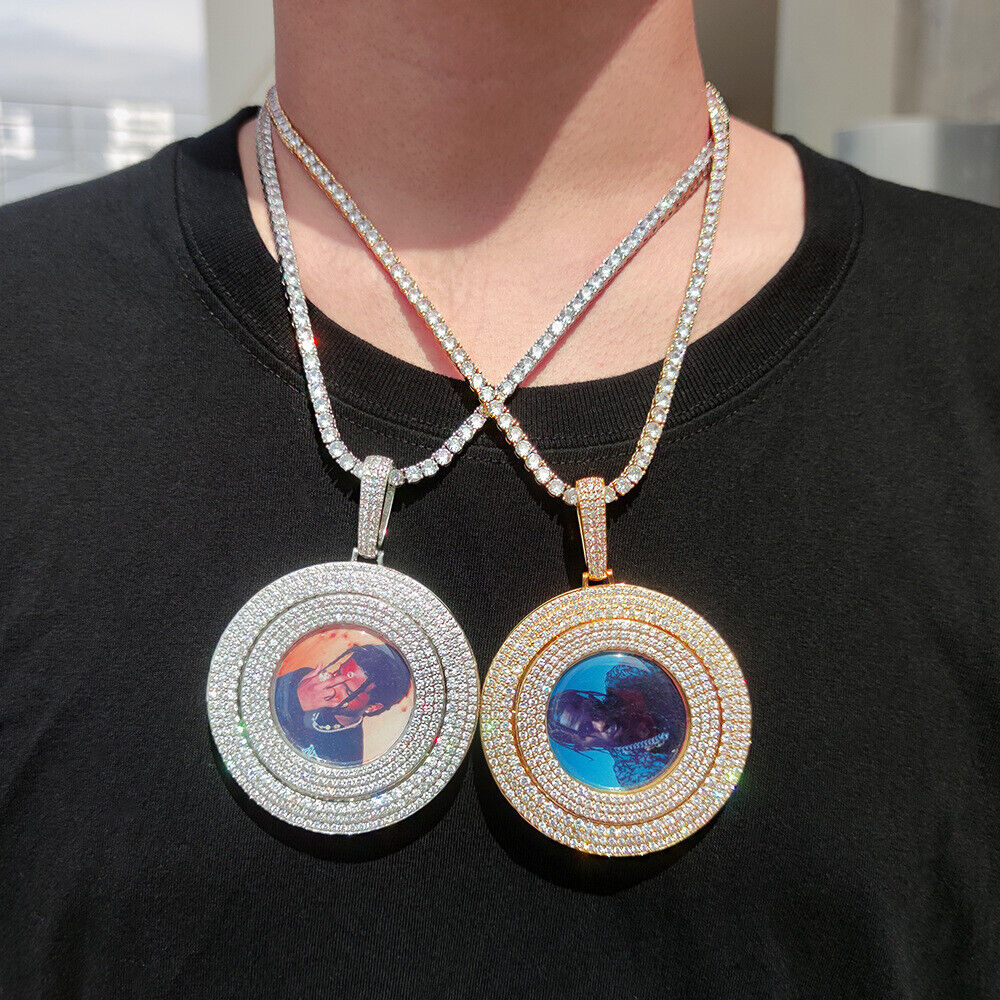 Hip Hop Customize Photo Pendant Necklace Zircon Memorial Hip Hop Customize Photo Pendant Necklace Zircon Memorial