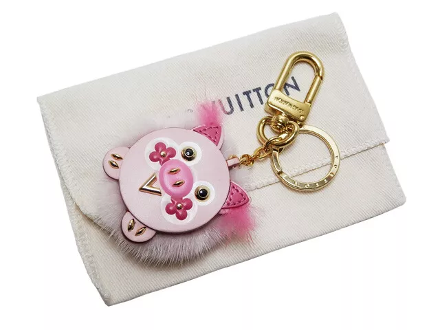 AUTH LOUIS VUITTON KEYRING BAG CHARM BIJOU SAC WILD FUR GOLD SIZE