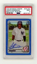 Jasson Dominguez 2020 Bowman Chrome Draft 1st Blue Refractor Auto RC #/150 PSA 9