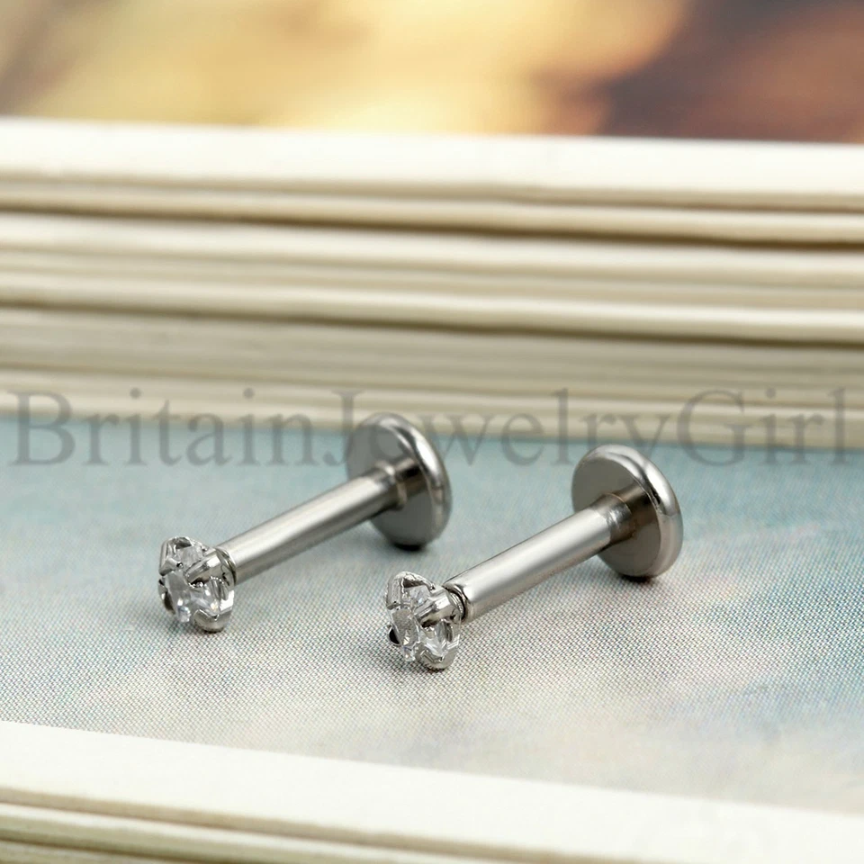 Anillo Labial Tragus Cuadrado 16G Circonita cúbica Monroe Oreja Cartílago Pendiente Punk Piercing Foto 3 de 4