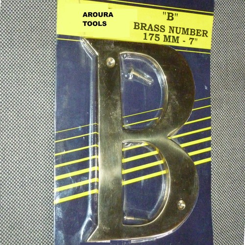 BRASS NUMBERS HOUSE NUMBERS ( A, B, 0 TO 9 ) , 7 INCH SIZE- BRAND NEW. - Picture 15 of 16