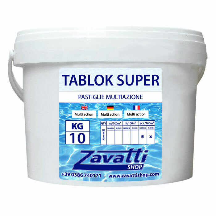 10 Kg Tablok Super Multi-action tableta |producto quimico para la piscina